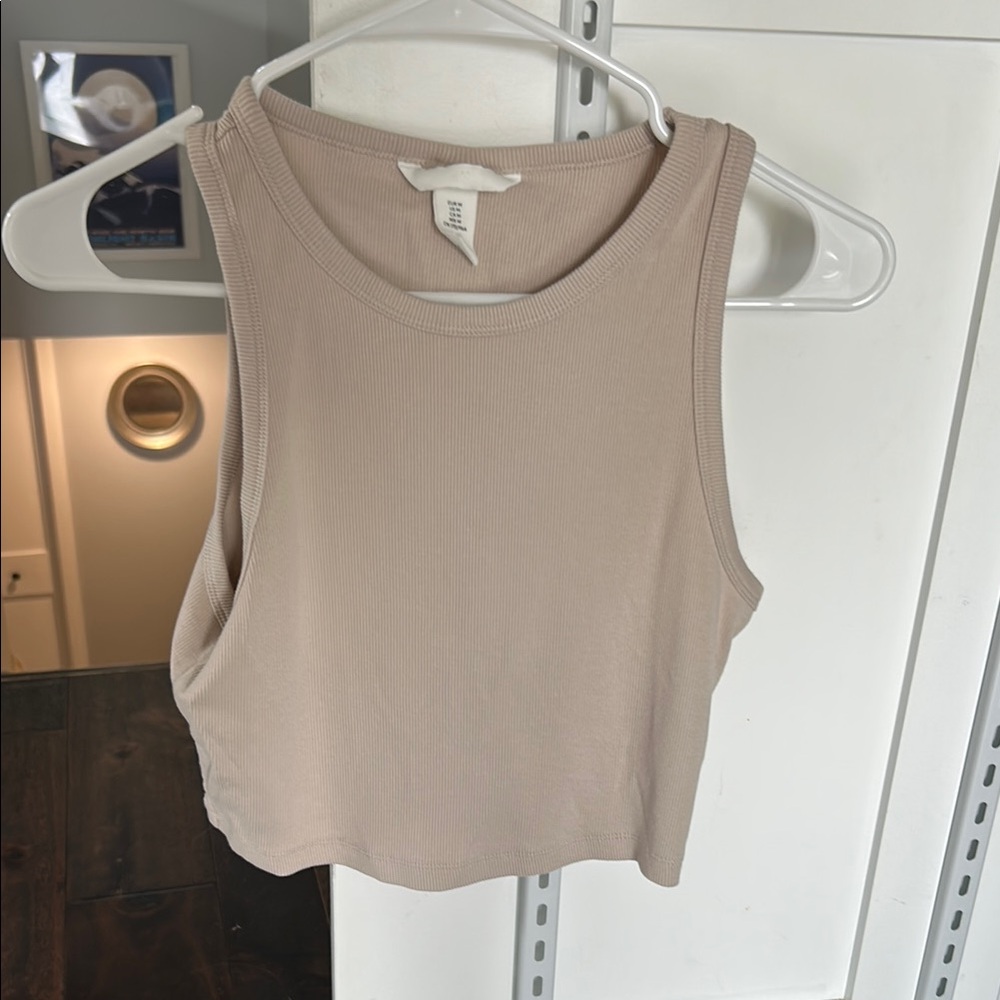 H&M Tan Crop Sleeveless Tank Top